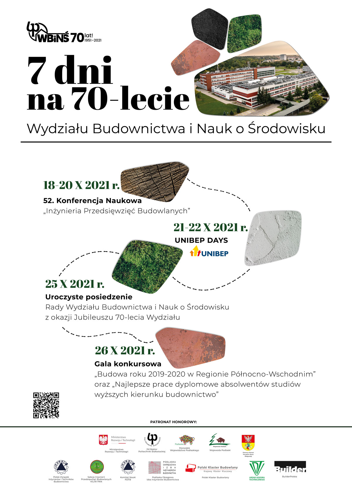 plakat, 7 dni na 70 lecie WBiNŚ