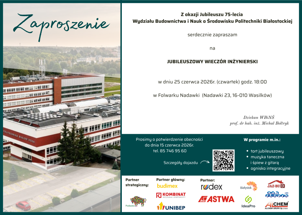 Zaproszenie - Jubileuszowy Wieczór Inżynierski