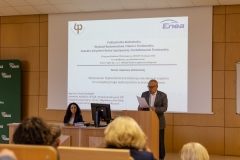 prof. Lech Dzienis podczas obrony doktoratu wdrożeniowego na Wydziale Budownictwa i Nauk o Środowisku PB. fot. Piotr Awramiuk/ PB