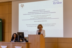 prof. PB Grażyna Łaska podczas obrony doktoratu wdrożeniowego na Wydziale Budownictwa i Nauk o Środowisku PB. fot. Piotr Awramiuk/ PB