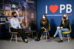 Studio telewizyjne podczas Dni Otwartych Politechniki Białostockiej. 22.03.2021 r.