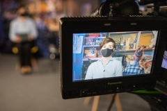 Studio telewizyjne podczas Dni Otwartych Politechniki Białostockiej. 22.03.2021 r.