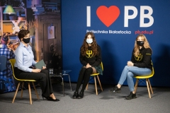 Studio telewizyjne podczas Dni Otwartych Politechniki Białostockiej. 22.03.2021 r.