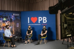 Studio telewizyjne podczas Dni Otwartych Politechniki Białostockiej. 22.03.2021 r.
