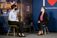Studio telewizyjne podczas Dni Otwartych Politechniki Białostockiej. 22.03.2021 r.