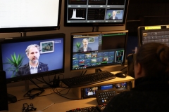 Studio telewizyjne podczas Dni Otwartych Politechniki Białostockiej. 22.03.2021 r.