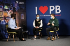 Studio telewizyjne podczas Dni Otwartych Politechniki Białostockiej. 22.03.2021 r.