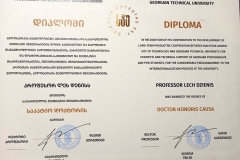 Prof. Lech Dzienis otrzymał tytuł Doktora Honoris Causa Gruzińskiego Uniwersytetu Technicznego, fot. z archiwum Lecha Dzienisa