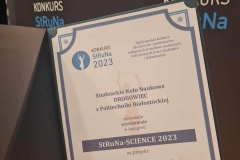 20231118 Studenckie Koło Naukowe DROGOWIEC wyróżnione w 13. Edycji Konkursu StRuNa 2023